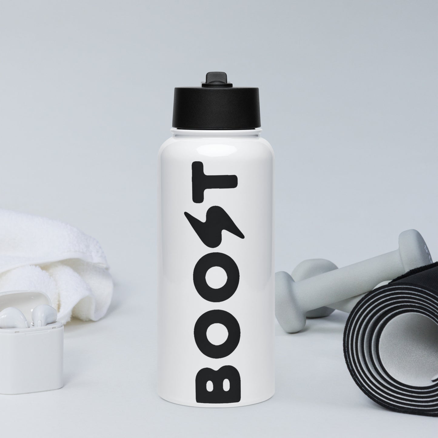 Boost 32oz steel water bottle